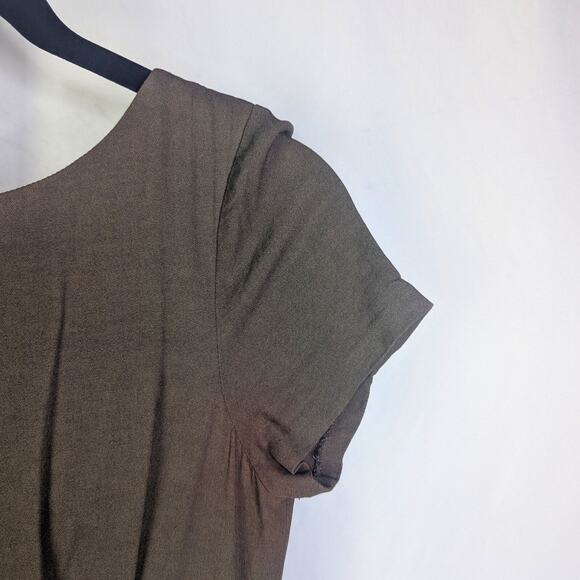 Theory Dress Womens 2 Brown Academia Smart Casual Polished Minimalist Career - Picture 7 of 9